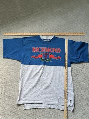 University of Richmond Blue and Gray Colorblock Short Sleeve Tee